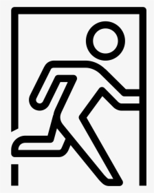 Exit Sign Icon - Line Art, HD Png Download, Free Download