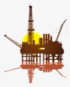 Oil Clipart Oil Tower - Offshore Platform Silhouette, HD Png Download, Free Download
