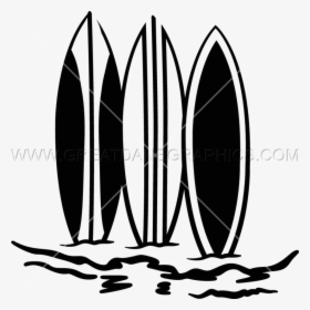 Download Surfboard Black And White Illustration Transparent - Surf Board Black & White, HD Png Download, Free Download
