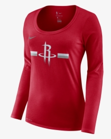 Women"s Houston Rockets Nike L/s Logo Stripe Tee - Houston Rockets, HD Png Download, Free Download