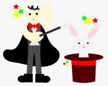 Magician With A Rabbit In A Hat - Magic Hat And Rabbit Clipart, HD Png Download, Free Download