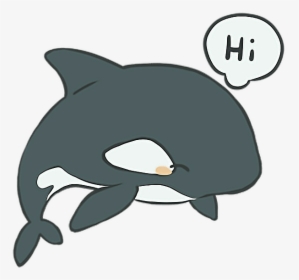 #orca #whale #animation #text #kawaii #animal #freetoedit - Orca Kawaii, HD Png Download, Free Download