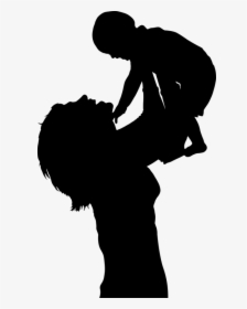 Baby Png Royalty Free - Woman And Baby Silhouette, Transparent Png, Free Download