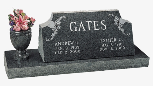 Single Flat Cemetery Stone On 8 Inch Base With 2 Urns, HD Png Download, Free Download
