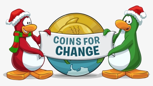 Club Penguin Funds Projects - Club Penguin Coins For Change Penguins, HD Png Download, Free Download