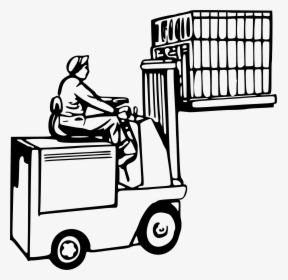 Moving Truck Drawing At Getdrawings - Forklift Clipart Black And White, HD Png Download, Free Download