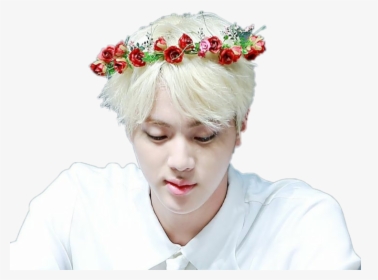 Transparent Seokjin Png - Bts Jin Flower Crown Png, Png Download, Free Download