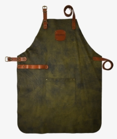 Olive Leather Bib Apron Full - Leather, HD Png Download, Free Download