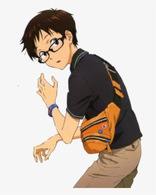 Shinji Ikari With Glasses, HD Png Download, Free Download