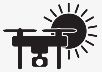 Drone Icon Design Free Sunny Weather Nice Lovely Clouds - Black And White Sun Design Vector, HD Png Download, Free Download