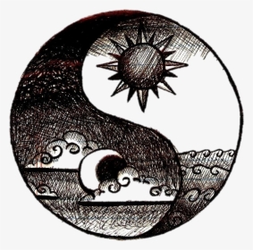 Sun And Moon Yin Yang Drawings, HD Png Download, Free Download