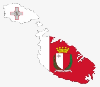 Malta Map Flag With Coat Of Arms Clip Arts - Malta Map And Flag, HD Png Download, Free Download