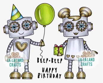 Birthday Robots Digi Stamp - Robots Happy Birthday, HD Png Download, Free Download