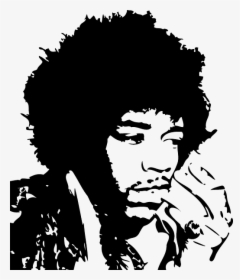 Stencil Silhouette Art Painting - Jimi Hendrix Silhouette, HD Png Download, Free Download