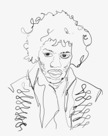 Simple Jimi Hendrix Sketch, HD Png Download, Free Download