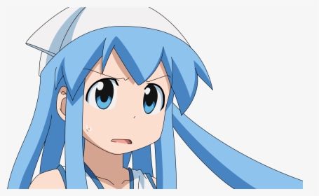 Squid Girl Anime Gif No Background - Blue Haired Chibi Anime Girl, HD Png Download, Free Download