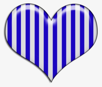 Blue And White Striped Heart , Png Download, Transparent Png, Free Download
