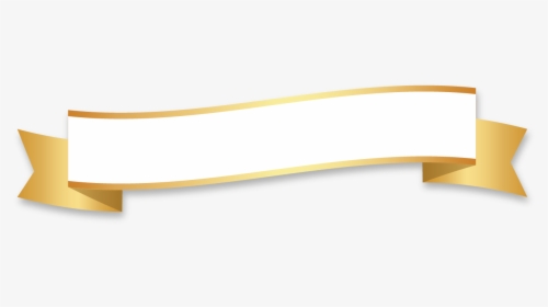 Golden Ribbon Banner Wave With White Stripes Fold Wedge, HD Png Download, Free Download