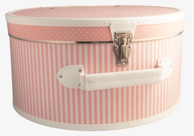 Hat Box 40cm Pink With White Stripes And Dots, HD Png Download, Free Download