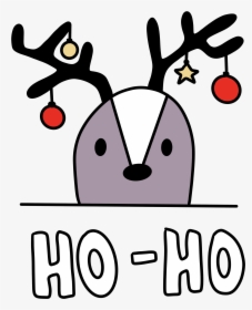 Deer Christmas Illustration Hoho Santa Rednose Christma, HD Png Download, Free Download