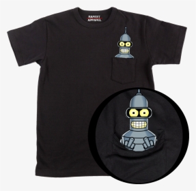 Bender Pull Down Pocket T-shirt , Png Download, Transparent Png, Free Download