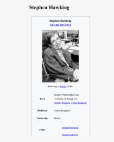 Stephen Hawking Png, Transparent Png, Free Download