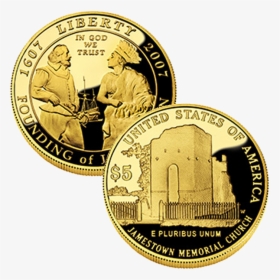 2007-w $5 Jamestown Commemorative Proof Gold Coin, HD Png Download, Free Download
