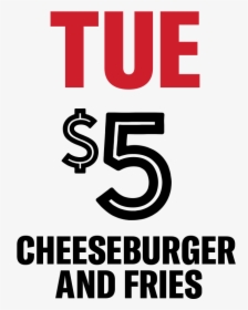 $5 Cheeseburger & Fries, HD Png Download, Free Download