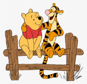 Tigger Drawing Pooh, Tigger Sitting On Fence, HD Png Download, Free Download