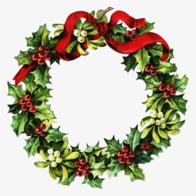 Vintage Christmas Wreath Png Clipart , Png Download - Free Christmas Cross Stitch Patterns For Wreaths, Transparent Png, Free Download