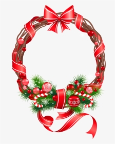 Holly Clipart Watercolor - Red Christmas Wreath Clipart, HD Png Download, Free Download