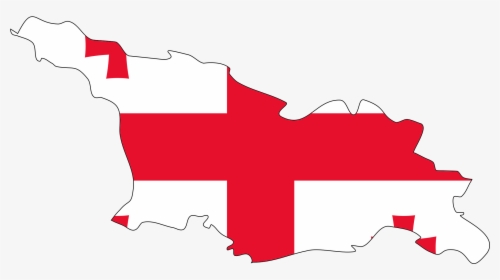 Georgia Flag Map Large Map - Georgia Flag Png, Transparent Png, Free Download
