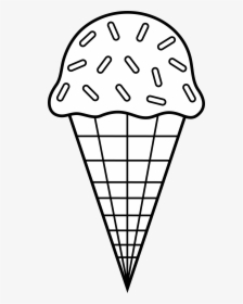 Colorable Ice Cream Line Art - Ice Cream Black And White, HD Png Download, Free Download