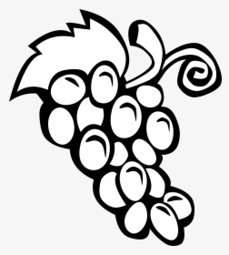 Fruit Black And White Fruit Black And White Clipart - Clip Art Black And White Grapes, HD Png Download, Free Download