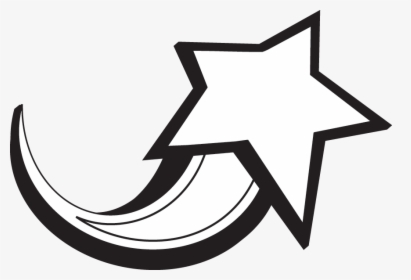 White Star Png - Shooting Star Clipart Black And White, Transparent Png, Free Download