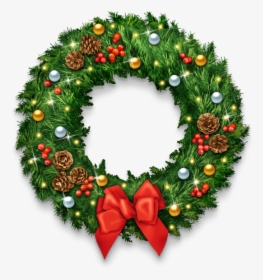 Christmas Wreath Clipart High Resolution - Wreath, HD Png Download, Free Download