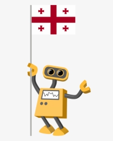 Flag Bot, Georgia - Robot With Stop Sign, HD Png Download, Free Download
