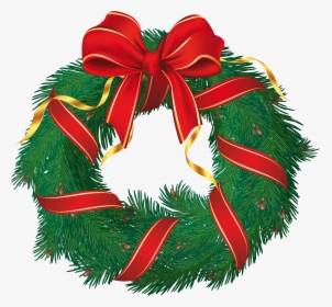 Christmas Tree Clipart Wreath - Transparent Background Christmas Wreath Clipart, HD Png Download, Free Download