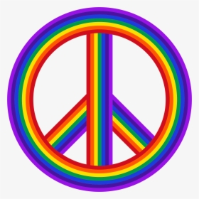 Peace Sign Rainbow Clip Arts - Rainbow Peace Sign Png, Transparent Png, Free Download