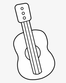 Black Guitar Clipart - Guitar Black And White Coloring, HD Png Download, Free Download
