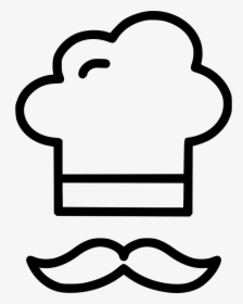 Chef Hat Moustache - Draw A Chef Hat, HD Png Download, Free Download