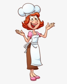Chef Mother Clip Art - Mother With Apron Cartoon, HD Png Download, Free Download