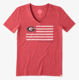 Women"s Georgia Flag Cool Vee - Asu Mom Shirt, HD Png Download, Free Download