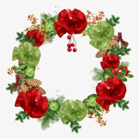 Crown, Christmas, Foliage, Green, Red, Bowls, Ribbon - Christmas Day, HD Png Download, Free Download