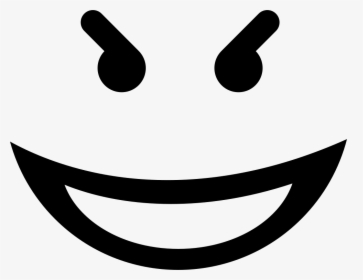 Transparent Happy Clipart Black And White - Evil Face No Background, HD Png Download, Free Download