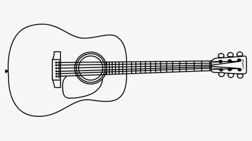 Musical Instrument Png Black And White Guitar - Guitar Black And White Clipart, Transparent Png, Free Download