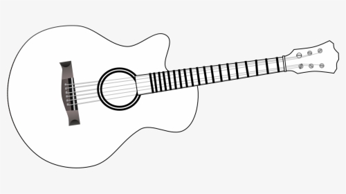 Guitar Black And White Acoustic Guitar Clipart Png - Guitar, Transparent Png, Free Download