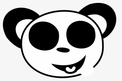 Smiley Face Black And White Black And White Smiley - Panda Face Clipart Black And White, HD Png Download, Free Download