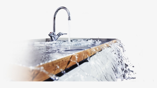 Sink - Kitchen Sink Overflowing With Water, HD Png Download, Free Download