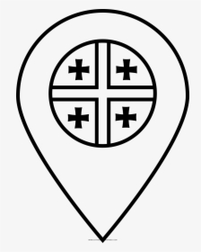 Georgia Flag Coloring Page - Steering Wheel Simple, HD Png Download, Free Download